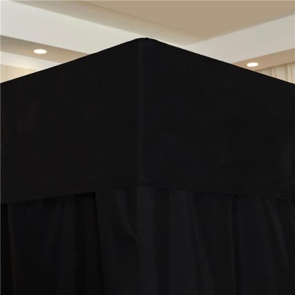 Black Four Corner Post Bed Canopy Bed Curtains Sheer Canopy for Adults Girls - Picture 6 of 7